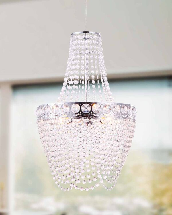 Globo Stromboli hanglamp – ø 38 cm – E27 (grote fitting) – Chroom - Image 4
