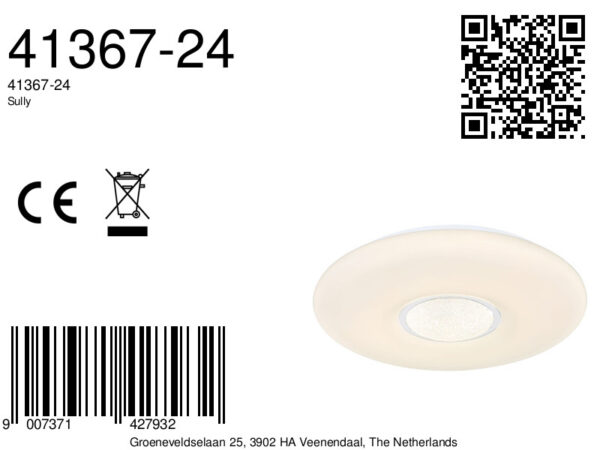 Globo Sully plafonniere – ø 41 cm – Ingebouwd (LED) – Wit - Image 5