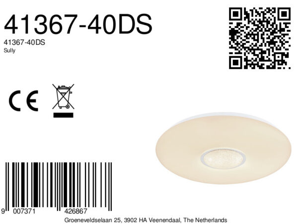 Globo Sully plafonniere – ø 48,5 cm – Ingebouwd (LED) – Wit - Image 5