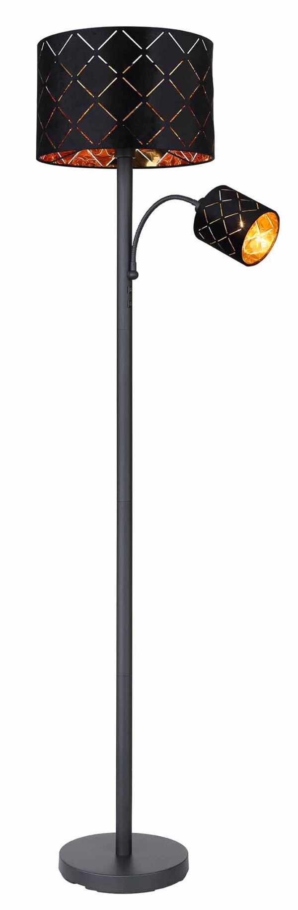 Globo Sunna vloerlamp – ø 35 cm – E27 (grote fitting) – Zwart - Image 5