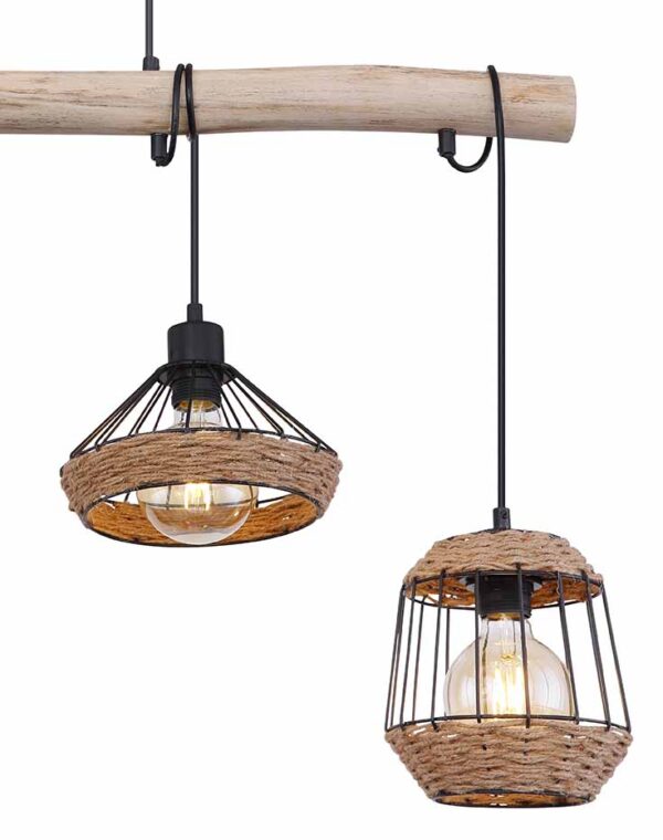 Metalen zwarte Boheemse hanglamp Globo Surri - Image 3
