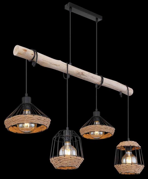Metalen zwarte Boheemse hanglamp Globo Surri - Image 4