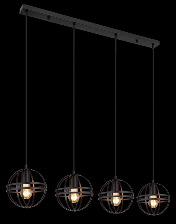 Globo Tamara hanglamp – E27 (grote fitting) – Zwart - Image 4
