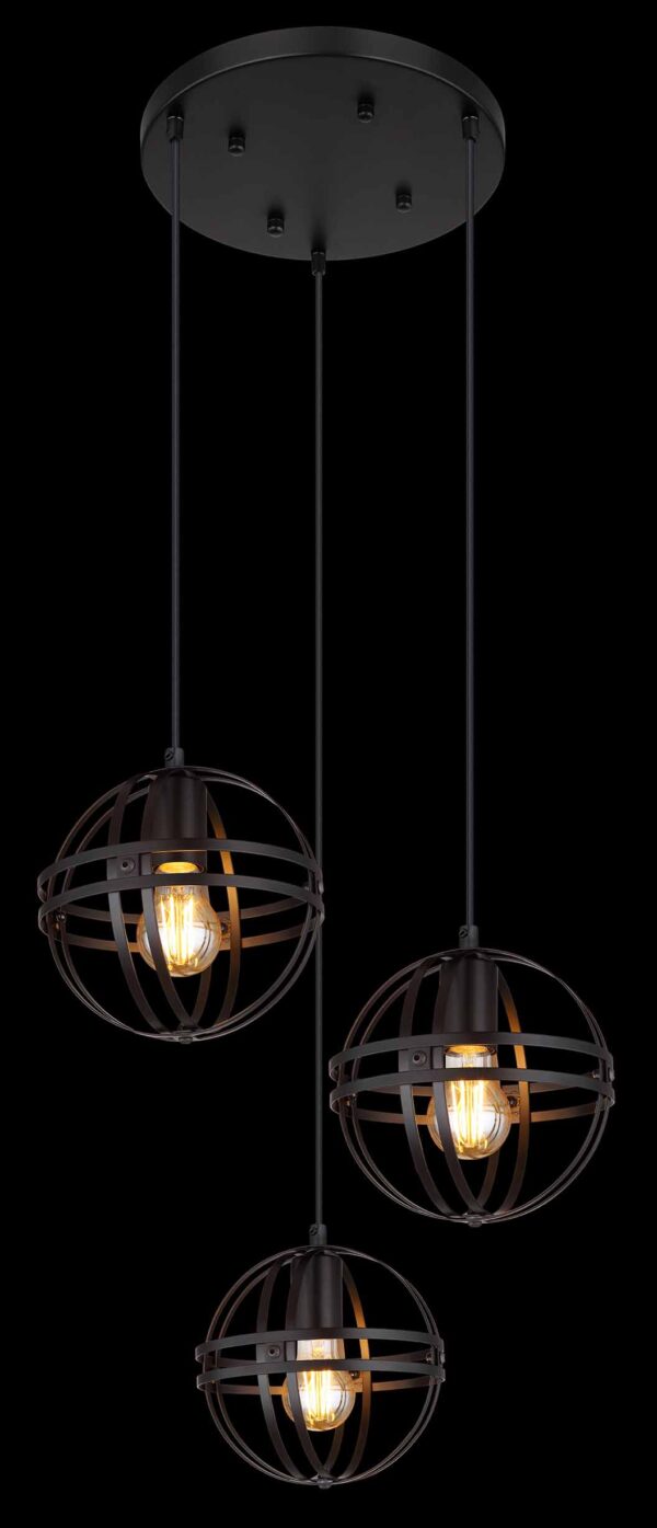 Globo Tamara hanglamp – ø 47 cm – E27 (grote fitting) – Zwart - Image 3