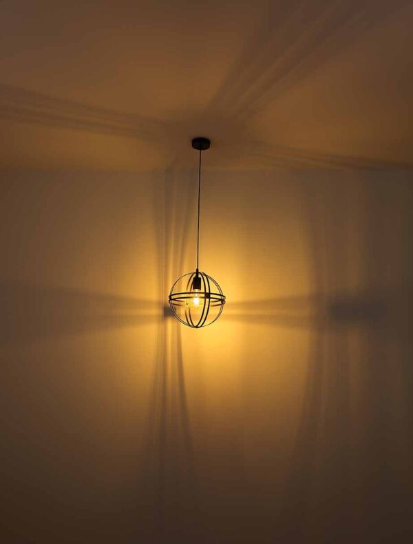 Globo Tamara hanglamp – ø 47 cm – E27 (grote fitting) – Zwart - Image 4