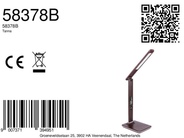 Globo Tanna tafellamp – Ingebouwd (LED) – Bruin - Image 5