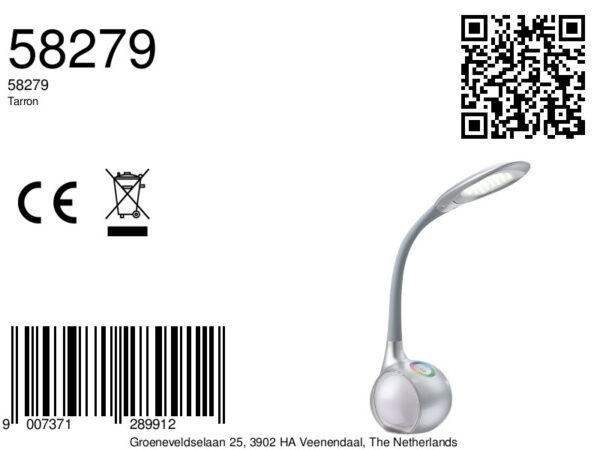 Globo Tarron tafellamp – Ingebouwd (LED) – Zilver - Image 2