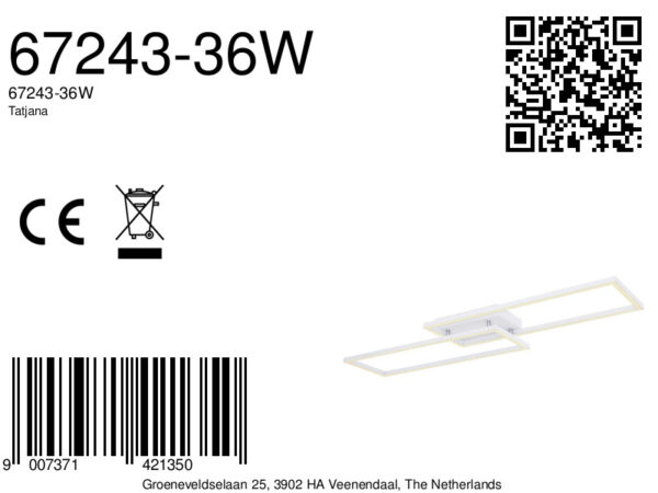 Globo Tatjana plafonniere – Ingebouwd (LED) – Wit - Image 5