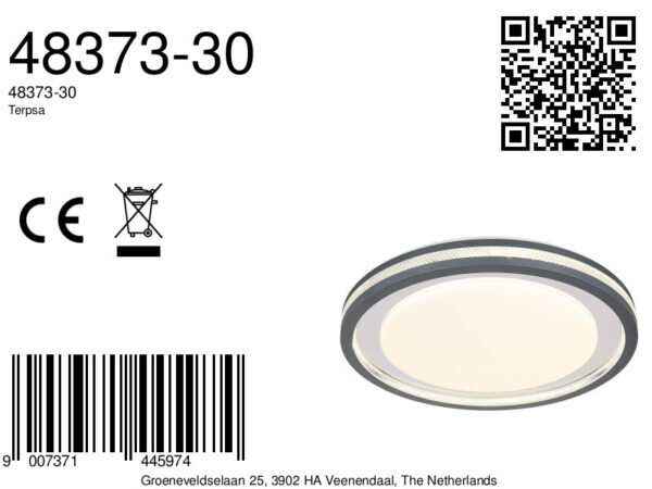 Globo Terpsa plafonniere – ø 47,8 cm – Ingebouwd (LED) – Wit - Image 5