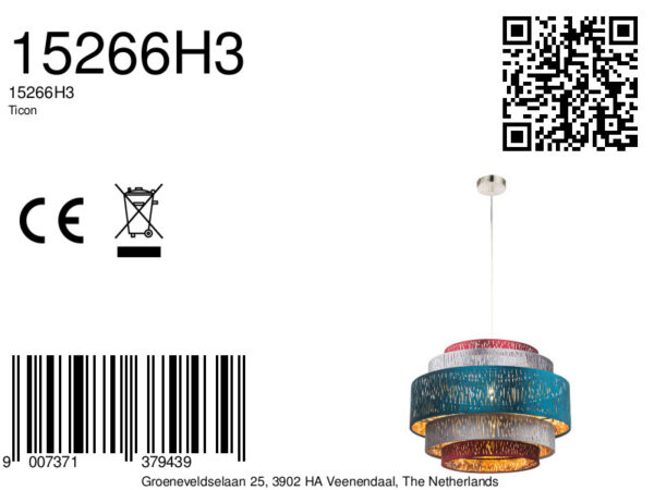 Globo Ticon hanglamp – ø 50 cm – E27 (grote fitting) – Zwart - Image 6