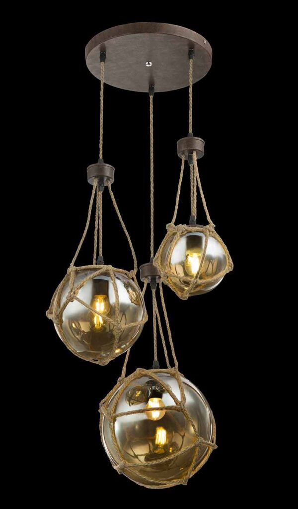 Globo Tiko hanglamp – ø 43 cm – E27 (grote fitting) – Bruin - Image 4