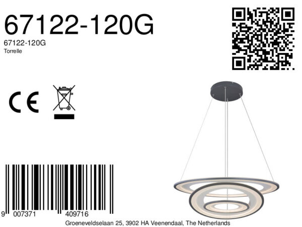 Globo Torrelle hanglamp – ø 79,5 cm – Ingebouwd (LED) – Grijs - Image 4