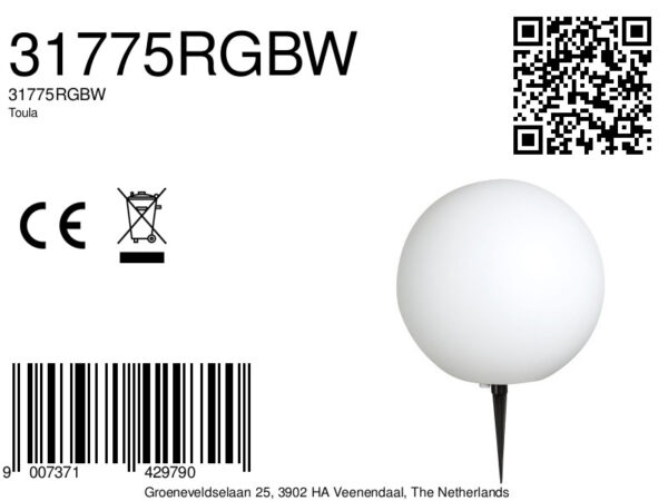 Globo Toula vloerlamp – ø 30 cm – LED + E27 – Wit - Image 5