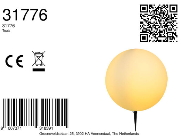 Witte bol moderne buitenlamp Globo Toula - Image 5