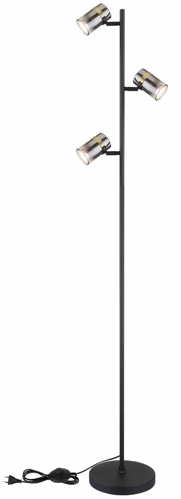 Globo Trabby vloerlamp – ø 23 cm – GU10 – Zwart - Image 4