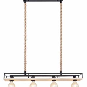 Globo Trixi hanglamp – E27 (grote fitting) – Zwart