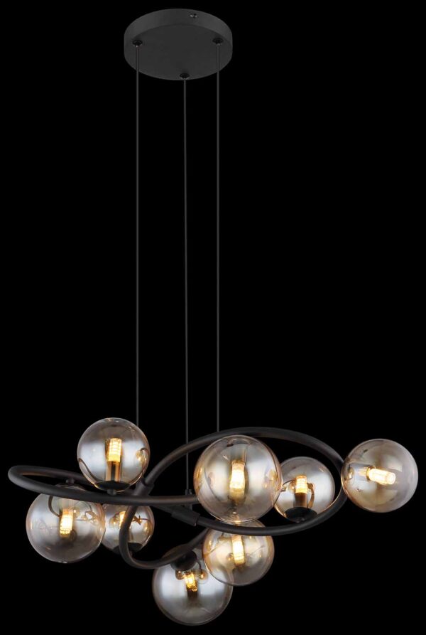 Globo Tuberius hanglamp – ø 65 cm – G9 – Zwart - Image 3