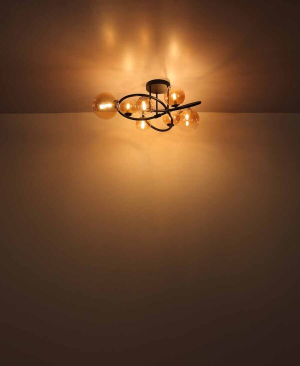 Globo Tuberius hanglamp – ø 65 cm – G9 – Zwart - Image 4