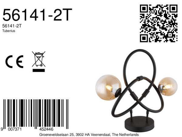 Globo Tuberius tafellamp – G9 – Zwart - Image 5