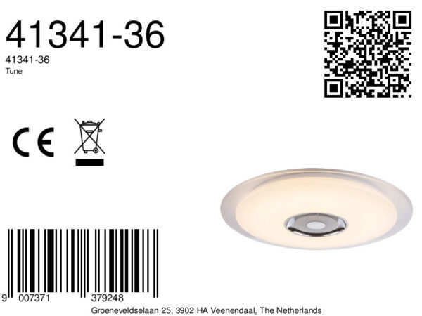 Globo Tune plafonniere – ø 60 cm – Ingebouwd (LED) – Wit - Image 5