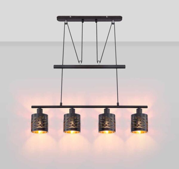 Ronde zwarte retro hanglamp Globo Tunno - Image 4
