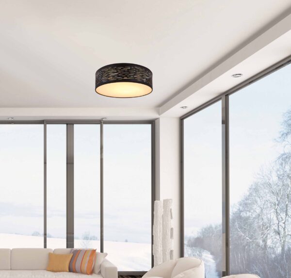 Globo Tunno plafonniere – ø 38 cm – Ingebouwd (LED) – Zwart - Image 3