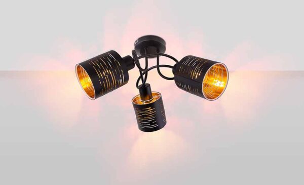 Retro metalen plafondlamp zwart Globo Tunno - Image 4