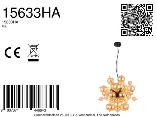Globo Udo hanglamp – ø 55 cm – E14 (kleine fitting) – Zwart - Image 5