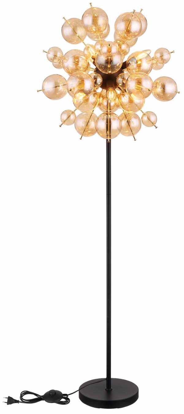 Vloerlamp art deco zwart metaal Globo Udo - Image 4