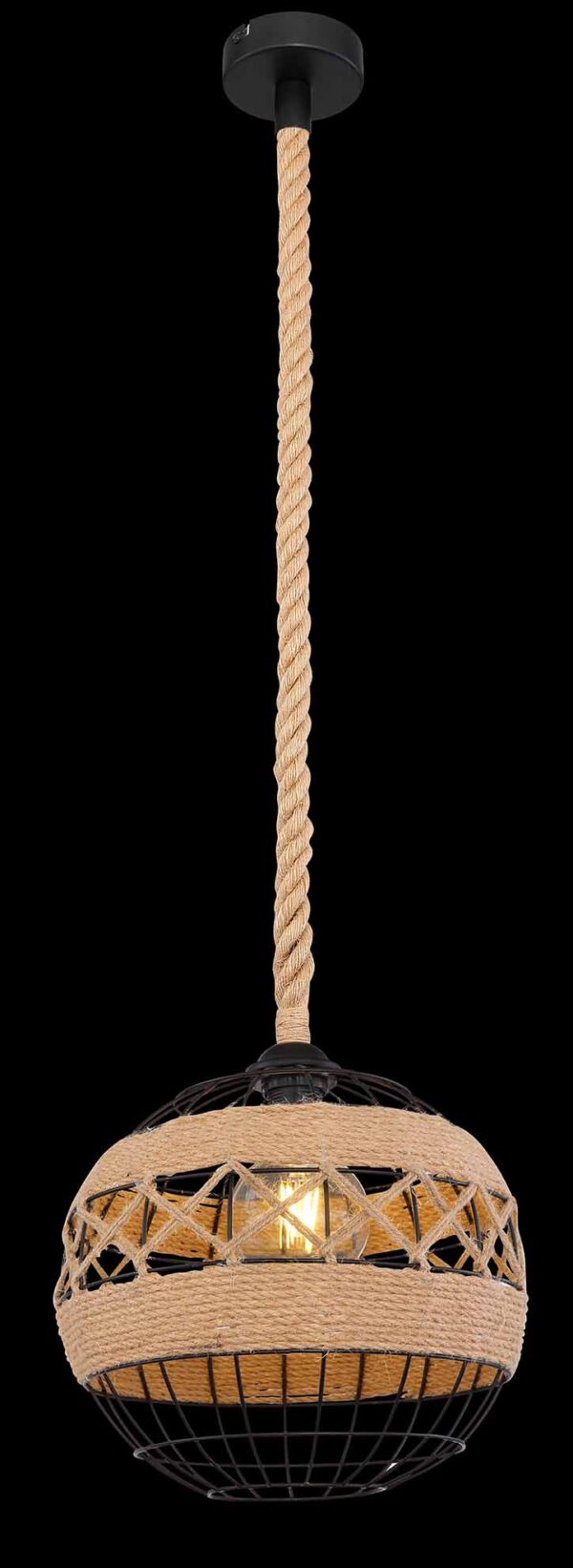 Globo Ulleu hanglamp – ø 30 cm – E27 (grote fitting) – Zwart - Image 3