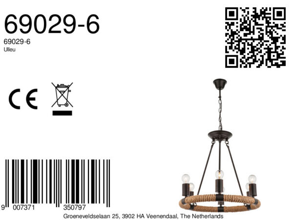 Globo Ulleu hanglamp – ø 50 cm – E27 (grote fitting) – Zwart - Image 5