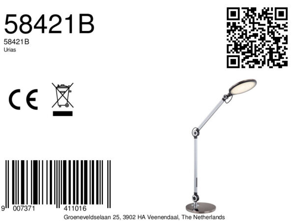 Globo Urias tafellamp – Ingebouwd (LED) – Zwart - Image 5