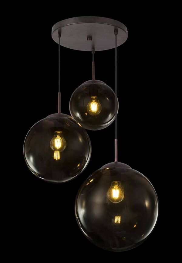 Globo Varus hanglamp – ø 51 cm – E27 (grote fitting) – Bruin - Image 3