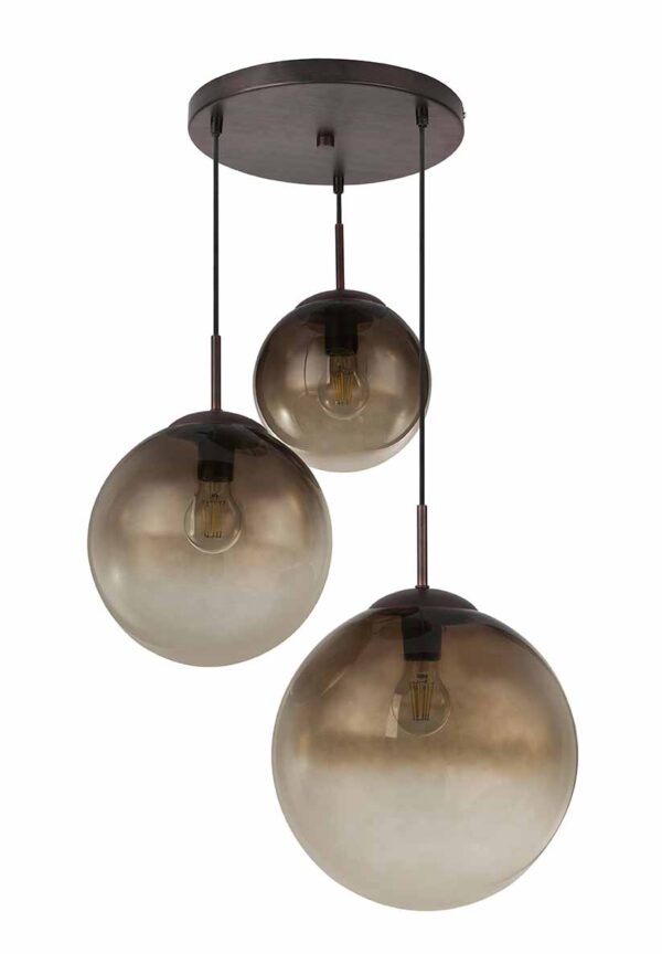 Globo Varus hanglamp – ø 51 cm – E27 (grote fitting) – Bruin - Image 4