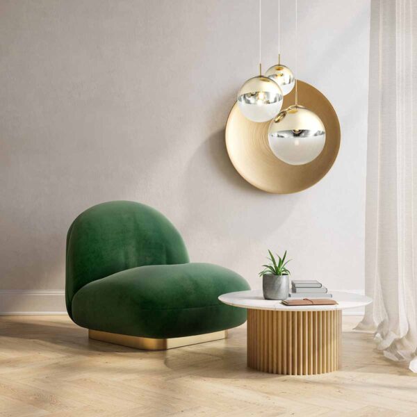 Globo Varus hanglamp – ø 51 cm – E27 (grote fitting) – Goud - Image 4