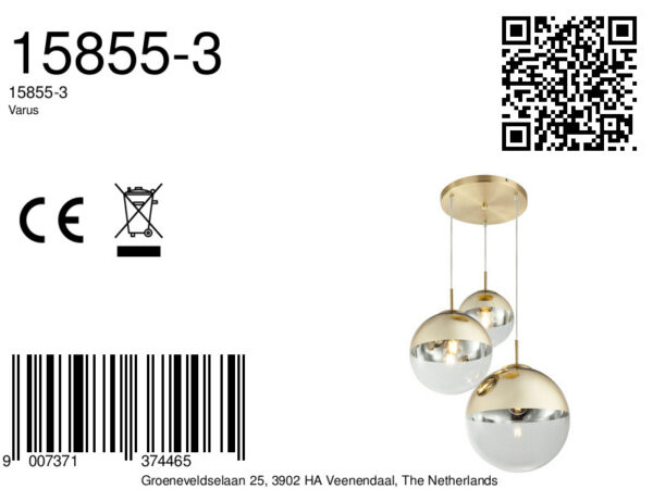 Globo Varus hanglamp – ø 51 cm – E27 (grote fitting) – Goud - Image 5