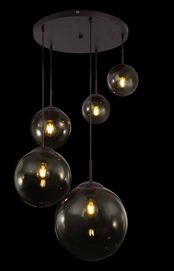 Moderne bruine bollen hanglamp Globo Varus - Image 3