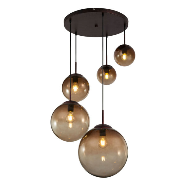Globo Varus hanglamp – ø 65 cm – E27 (grote fitting) – Bruin