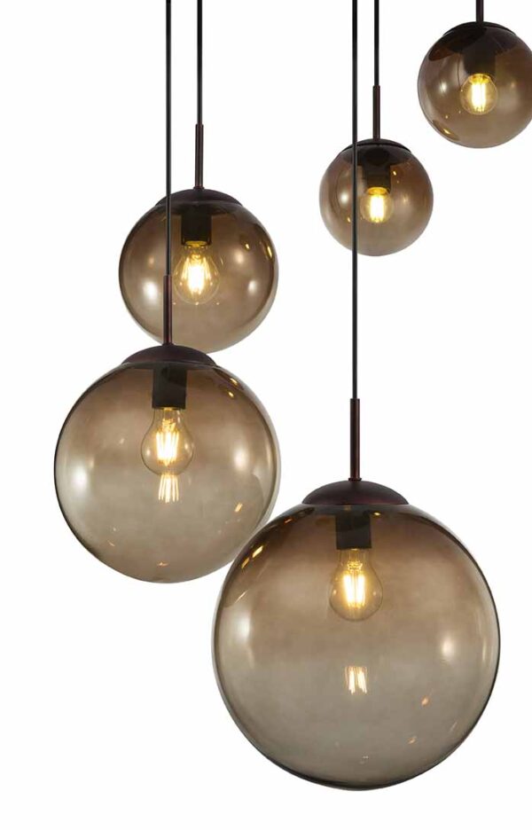 Globo Varus hanglamp – ø 65 cm – E27 (grote fitting) – Bruin