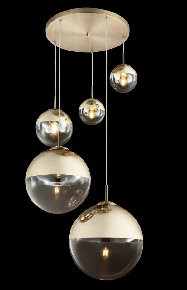 Globo Varus hanglamp – ø 65 cm – E27 (grote fitting) – Goud - Image 3