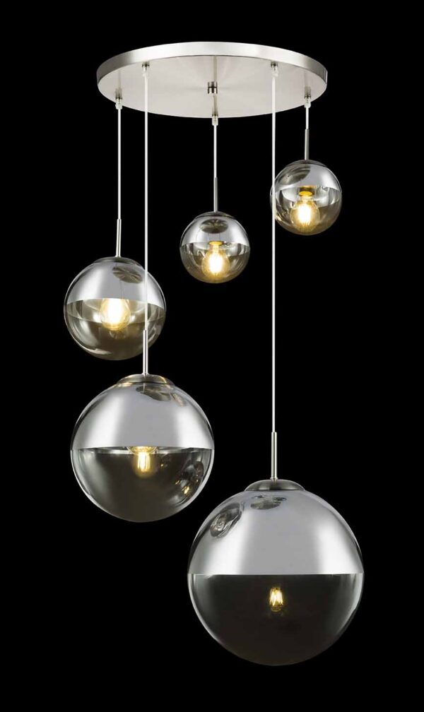 Globo Varus hanglamp – ø 65 cm – E27 (grote fitting) – Nikkel - Image 4