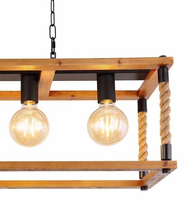 Landelijke metalen hanglamp zwart Globo Vernon - Image 3