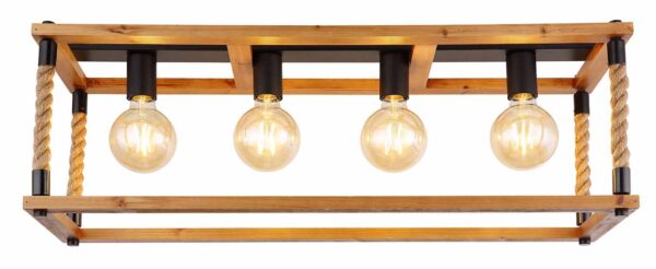 Globo Vernon plafonniere – E27 (grote fitting) – Zwart