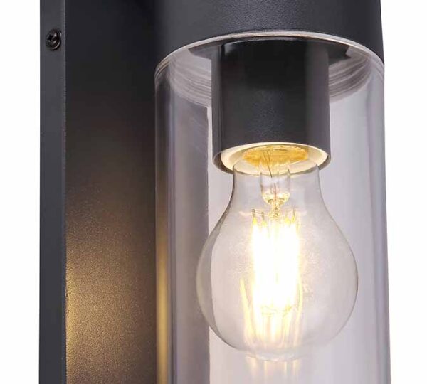 Globo Vessa wandlamp – LED + E27 – Antraciet - Image 3