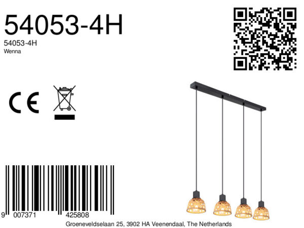 Globo Wenna hanglamp – LED + E27 – Zwart - Image 5
