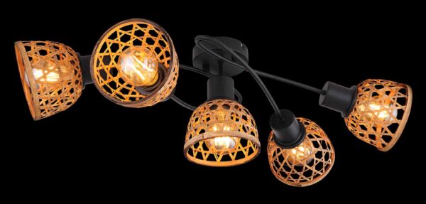 Globo Wenna plafonniere – LED + E27 – Zwart - Image 4