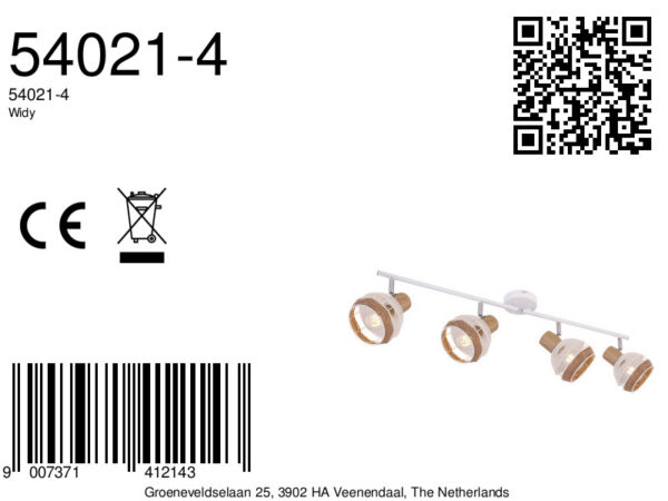 Globo Widy spot – E27 (grote fitting) – Wit - Image 5