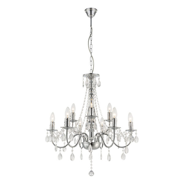 Globo William hanglamp – ø 63 cm – E14 (kleine fitting) – Chroom