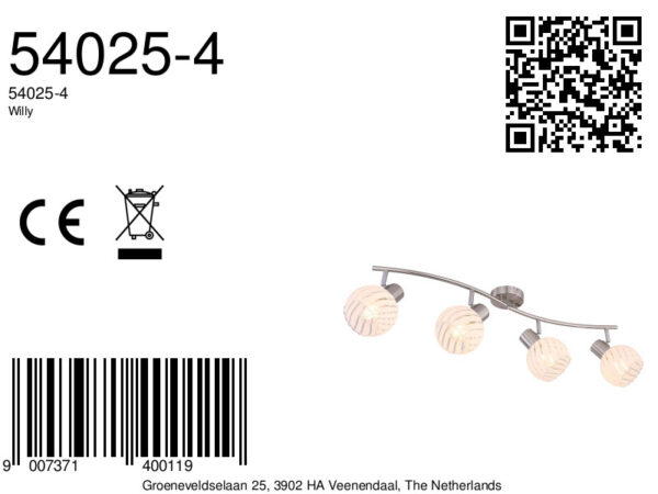 Globo Willy spot – E27 (grote fitting) – Nikkel - Image 5