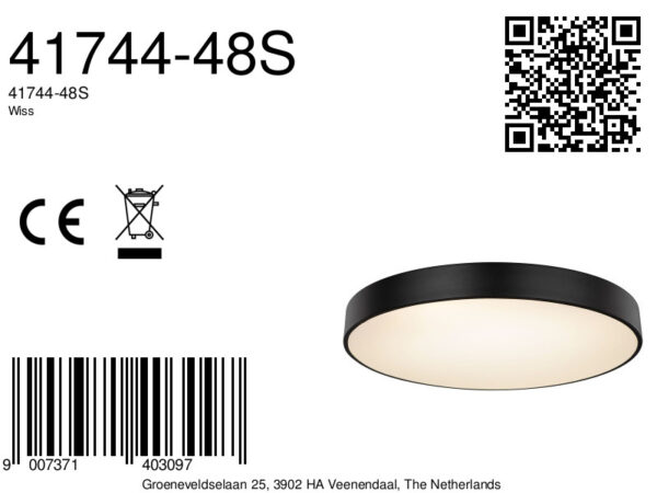 Globo Wiss plafonniere – ø 60 cm – Ingebouwd (LED) – Zwart - Image 5